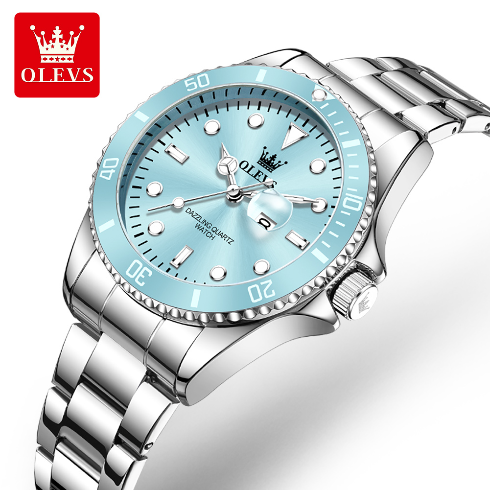 Luxury Watch Logos - OLEVS Luxury Stainless Steel Waterproof Quartz