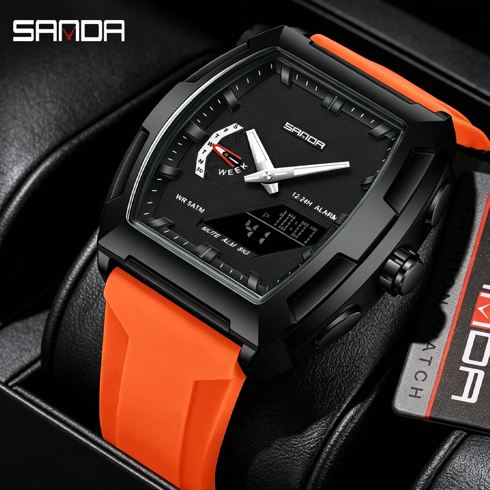 Luxury Watch Zone - SANDA Military Man Watches Luxury Dual