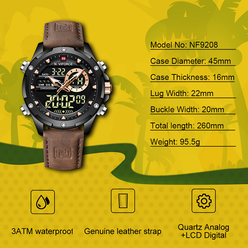 Luxury Watch Zone - New NAVIFORCE Men Watches Quartz Chronograph