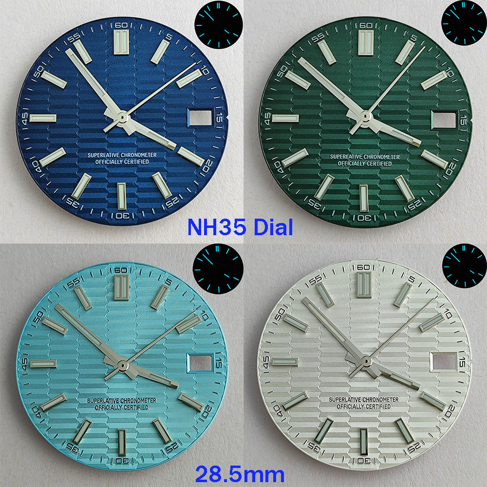 28.5mm NH35 dial NH35 hands bl - Luxury Watch With Green Dial 评论和价格