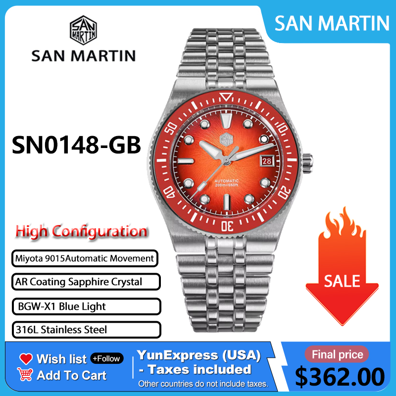 San Martin SN0148GB 40mm Ename - Cloisonne Enamel Dial 评论和价格
