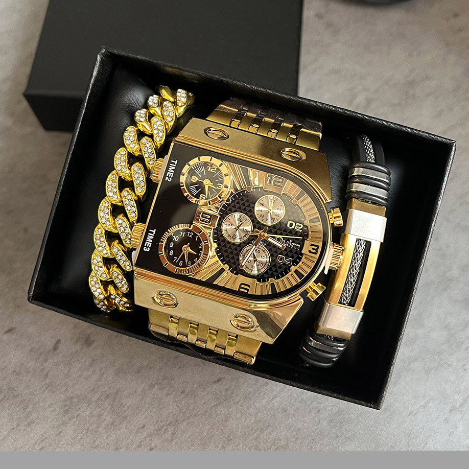Men's luxury rectangular gold  - Luxury Watch Zone 评论和价格
