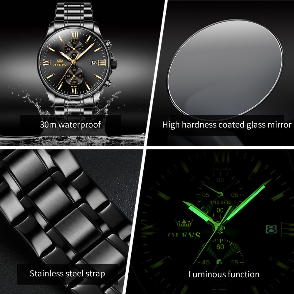 OLEVS 2886 Classic Black Quart - Luxury Watch Manufacturers 评论和价格