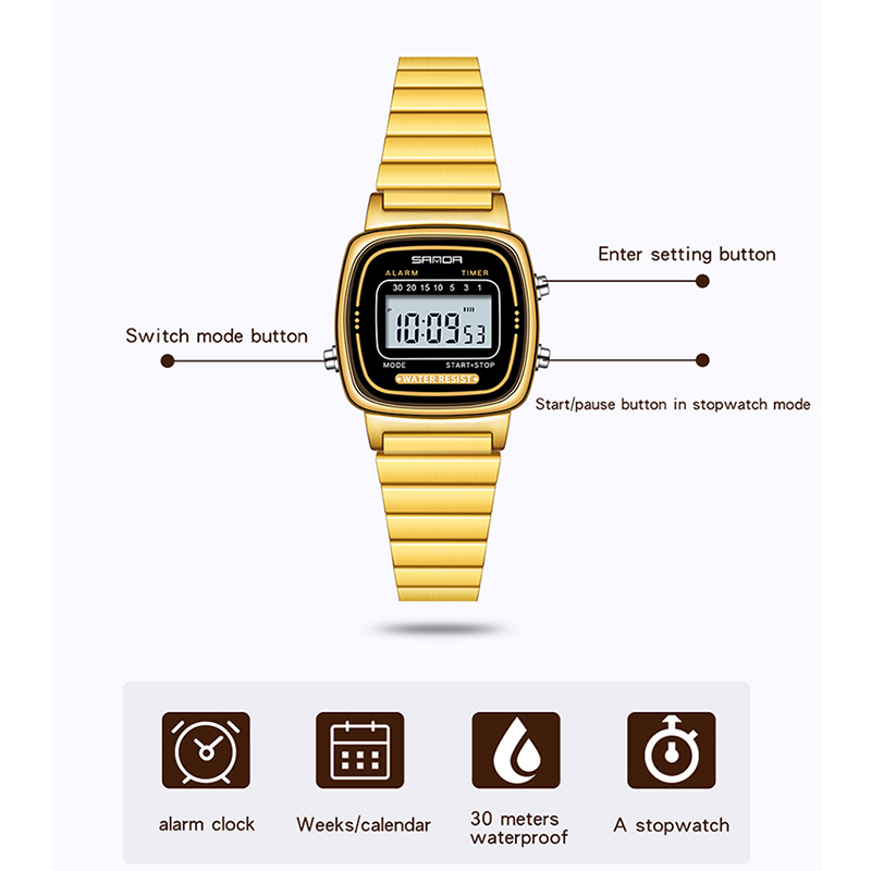 SANDA Women Golden Classic Qua - Luxury Watch Zone 评论和价格