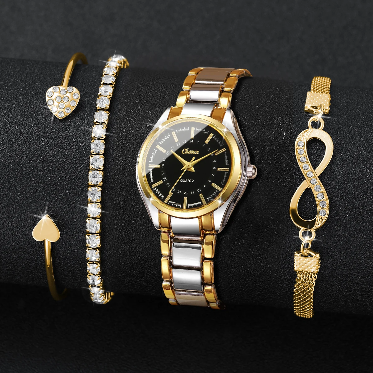 4PCS Elegant Women Watches Bra - Luxury Watch Holder 评论和价格