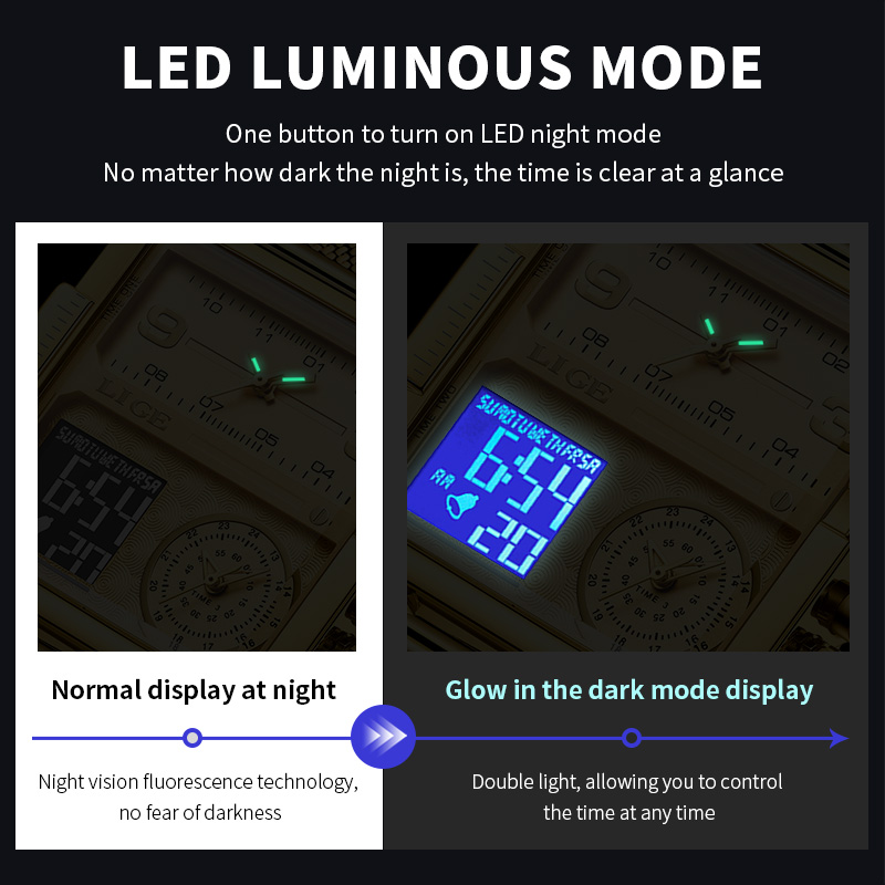 LIGE 2026 Fashion Dual Display - Luxury Watch Zone 评论和价格