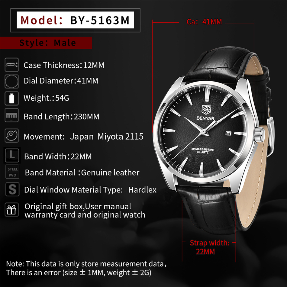 Benyar 5163 Top Brand Luxury M - Luxury Watch Manufacturers 评论和价格