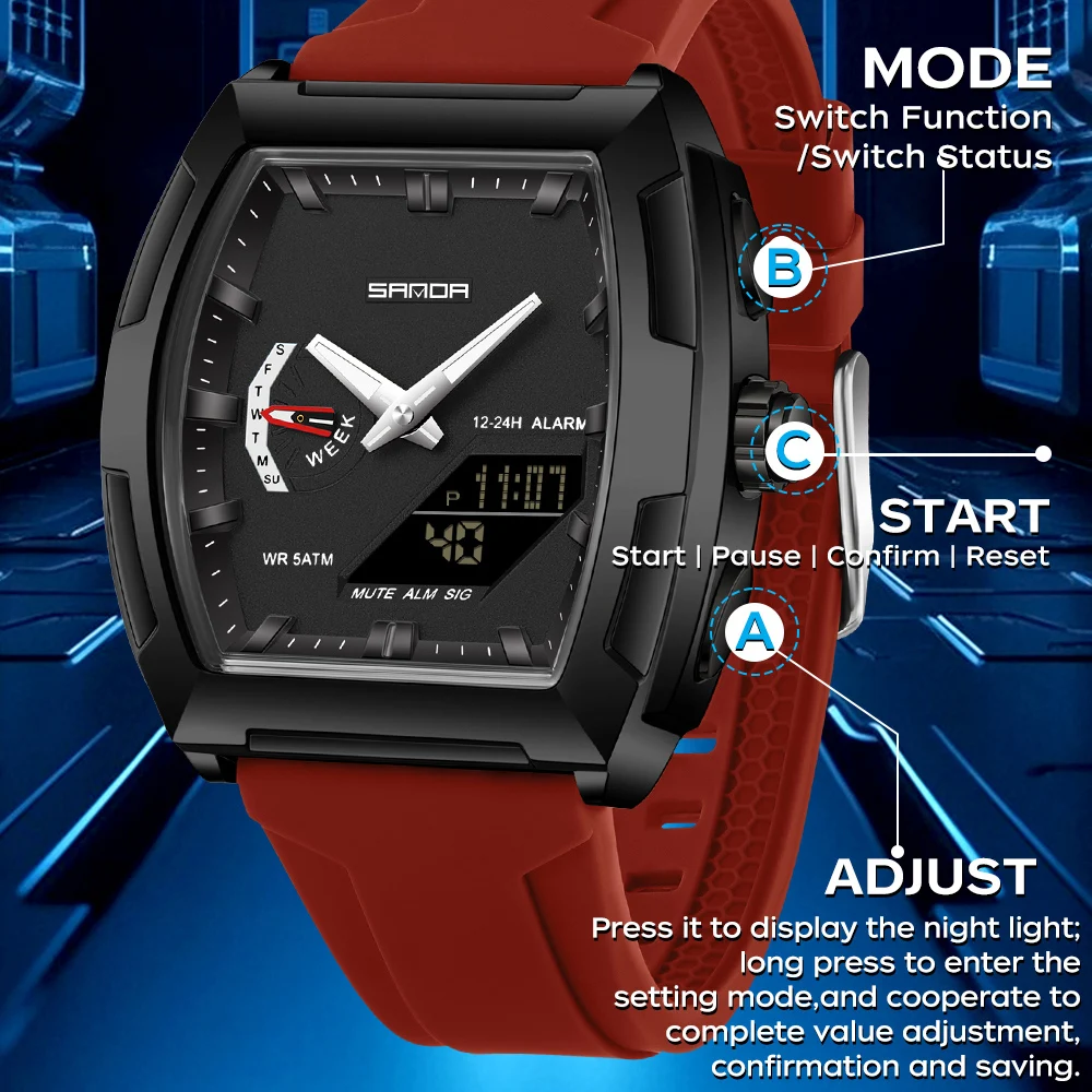 SANDA Military Man Watches Lux - Luxury Watch Zone 评论和价格