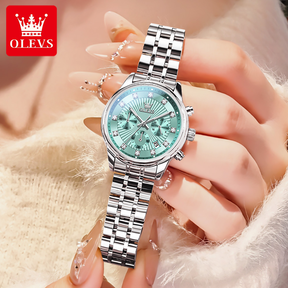 OLEVS Womens Watches Fashion L - Luxury Watch With Green Dial 评论和价格