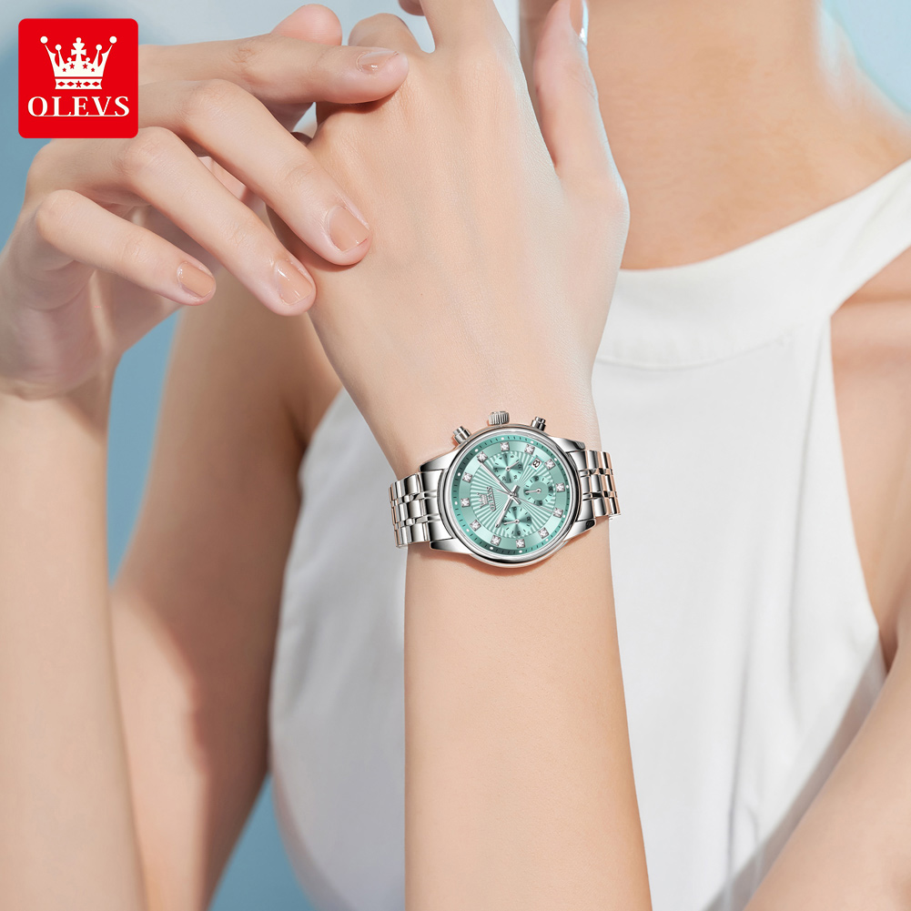 OLEVS Womens Watches Fashion L - Luxury Watch With Green Dial 评论和价格
