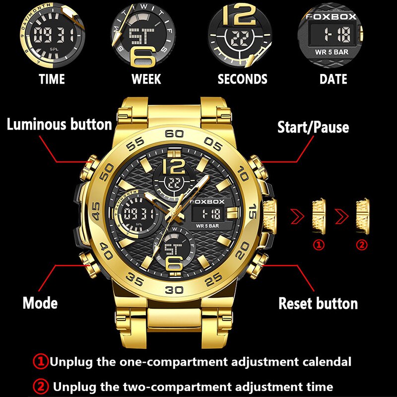 FOXBOX Business Watch Men Fash - Luxury Watch Zone 评论和价格