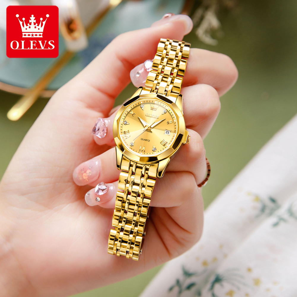 OLEVS Fashion Golden Watch for - Luxury Watch Logos 评论和价格