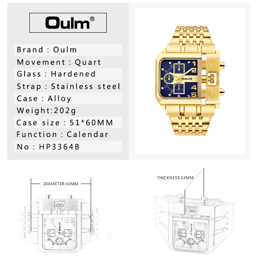 Oulm 3364 Luxury Brand Watch S - Luxury Watch Zone 评论和价格