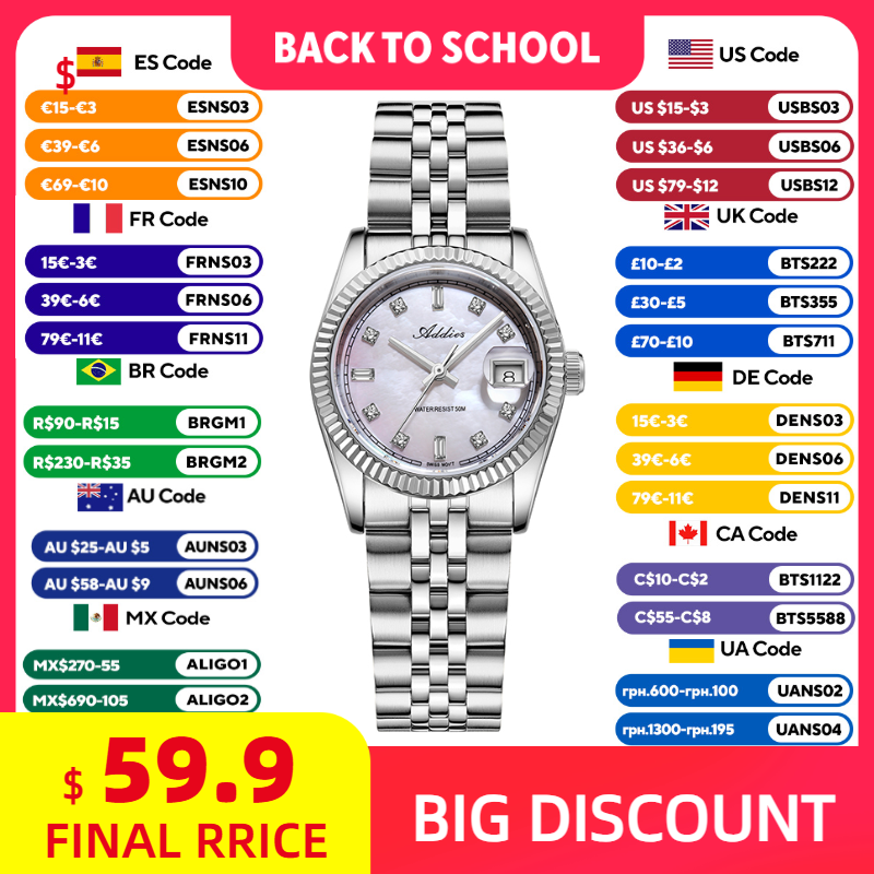 ADDIES 585 Quartz Women's Watc - Luxury Women'S Watch 评论和价格