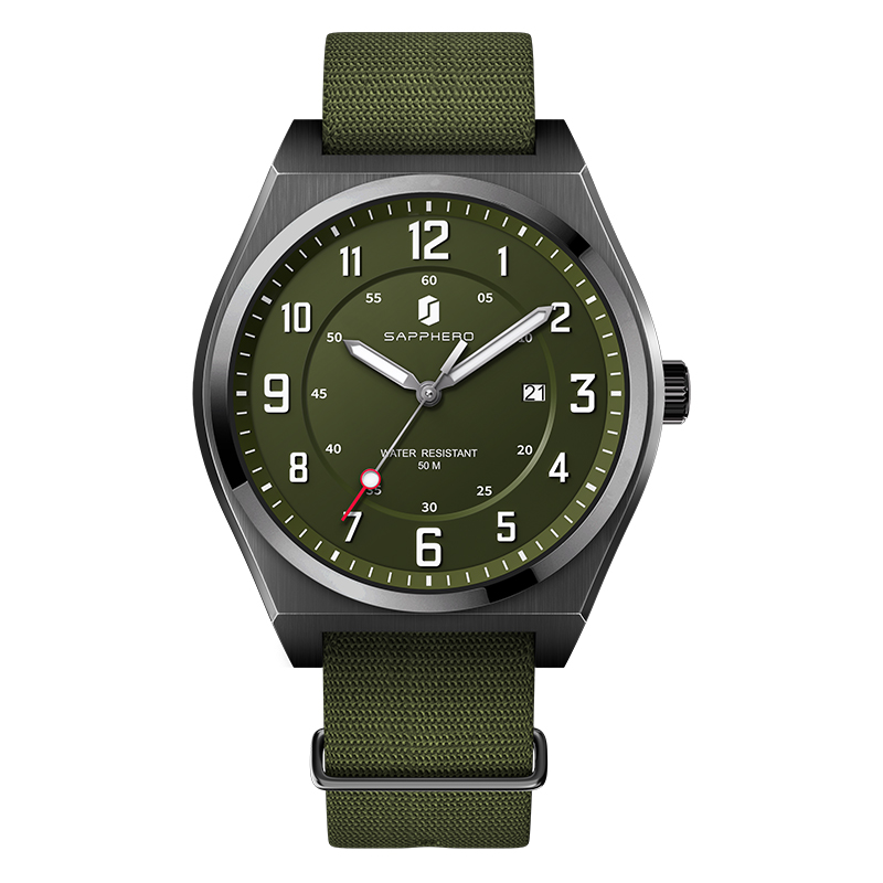 SAPPHERO Men's Sports Quartz W - Luxury Watch With Green Dial 评论和价格