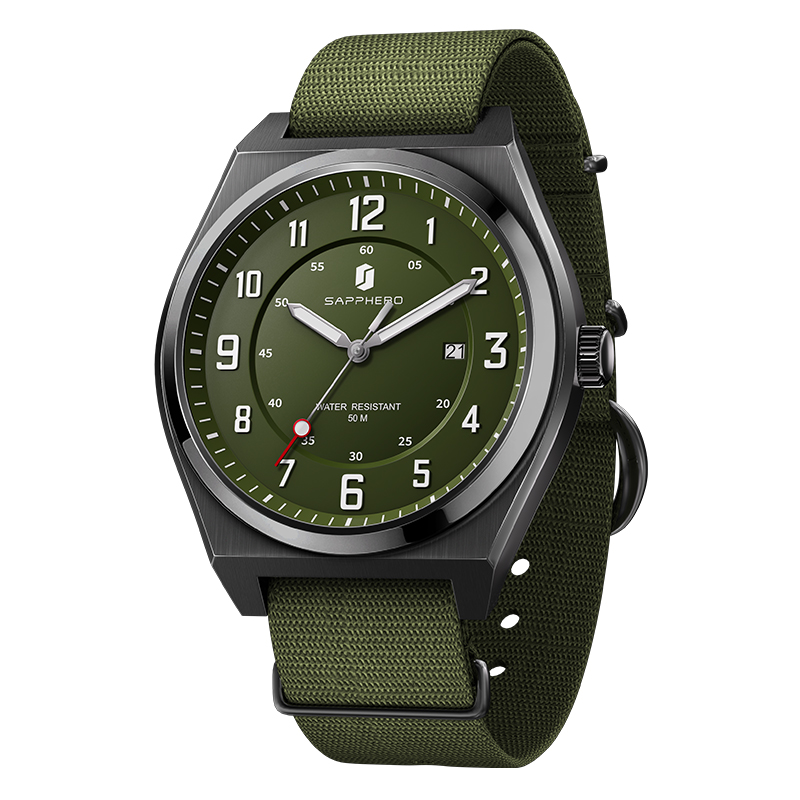 SAPPHERO Men's Sports Quartz W - Luxury Watch With Green Dial 评论和价格
