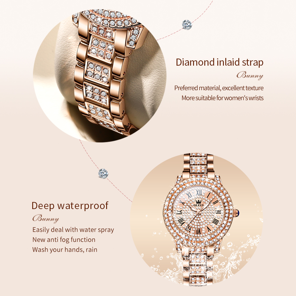 OLEVS 9943 Luxury All Diamond  - Luxury Watch Diamond 评论和价格
